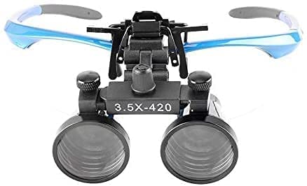 King-Dental Binocular Surgical Loupes Glasses Magnifier Metal Clip for All Glasses with Storage Case 420mm (3.5X) 3.5X