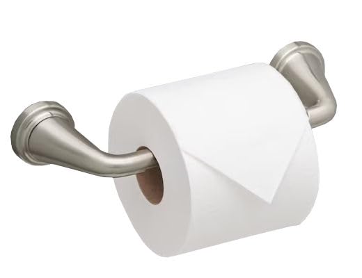 Delta Faucet LRK50-BN Larkin SpotShield Wall Mount Pivot Toilet Paper Holder, Brushed Nickel Finish; Zinc-die Cast Construction; Durable Long-Lasting Finish Helps to Prevent Discoloration