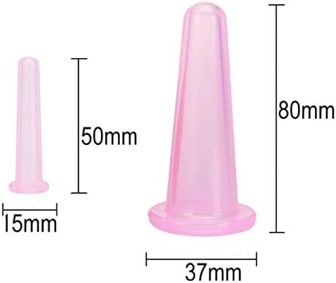 LASSUM 4 Pieces Facial Cupping Therapy Set Anti Cellulite Silicone Vacuum Cupping Cups for Face and Eye Cupping Massage (2 Pieces S + 2 Pieces L) - NewNest Australia
