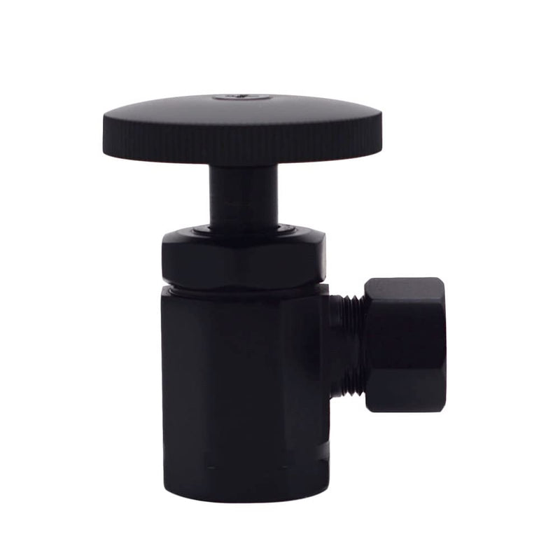 Westbrass Flat Head Toilet Kit with Round Handles, 1/2" IPS x 3/8" OD x 20", Matte Black, D103KFH-62 1 Pack