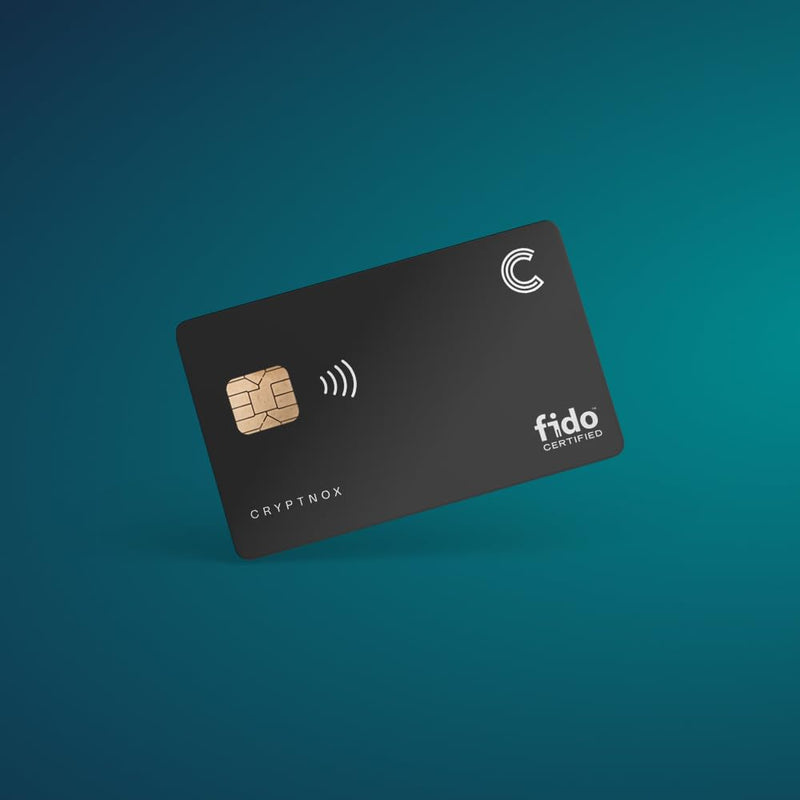 Cryptnox® FIDO2 Security Key - Passwordless & 2FA Authentication - Compatible Microsoft, Apple, Google & More - Mifare Desfire - Convenient Card Format - NFC & Contact (Black) Black