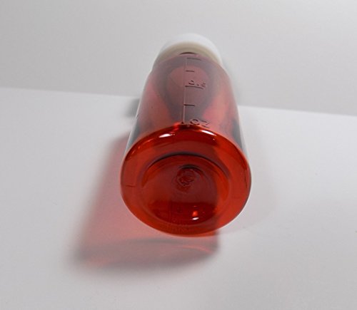Lot of 50 Hard Side Graduated Oval 1 Ounce Plastic Amber Travel RX Medicine Bottles With Caps-Perfect for Travel-Very Strong Sidewall and Secure Cap