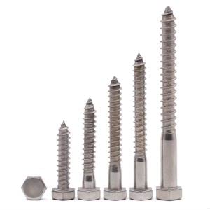 (10 PCS) 3/8 x 1-1/4" Stainless Steel Hex Lag Screws Bolts, 304 Stainless Steel Hexagon Head Lag Wood Screws, Full Thread, by RoyceMart 3/8 x 1-1/4" 10