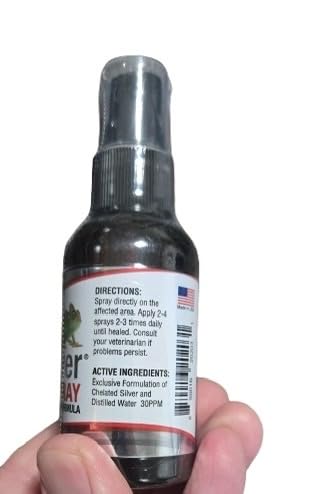 PetSilver Reptile Wound Spray with Chelated Silver - Relief of Skin Issues, Burns, Sores, and Scale Rot - Treatment for Snakes & Lizards - Reptile Wound Care - Non-toxic & Safe - Made in USA - 2 fl oz 2 oz - PawsPlanet Australia