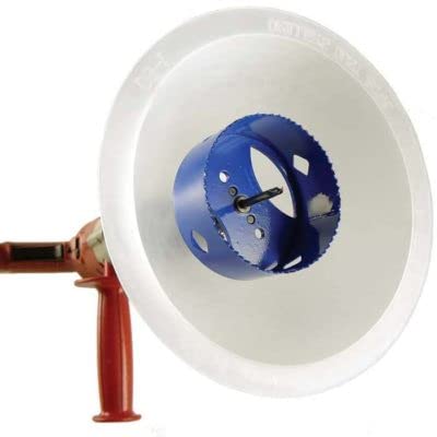 Rack-A-Tiers Driller's Dust Bowl - Hole Saw dust Bowl Installing recessed Lights, Works for All Hole saws, Flexible Drywall Dust Collector, Overhead Drilling dust Catcher (48000)