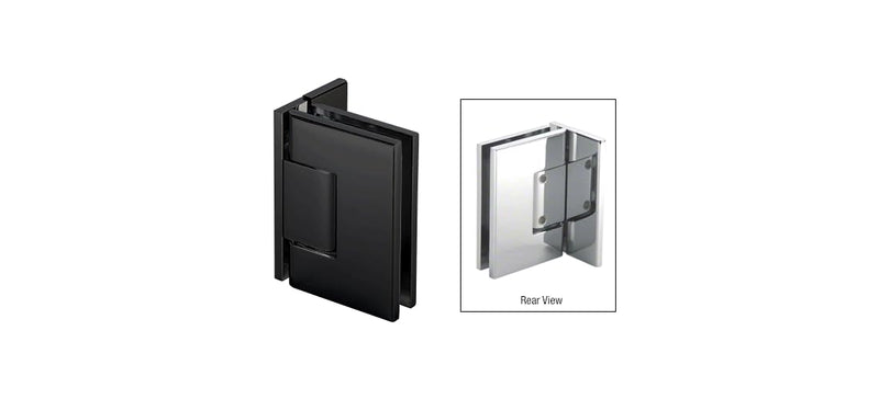 CRL MEL324MBL Matte Black Melbourne Adjustable Wall Mount Offset Back Plate with Cover Plate Hinge
