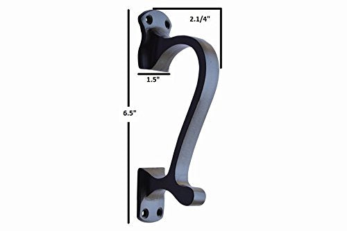 A29 Set of 2 Door Handle Pull, Heavy Duty Long Door Pulls for Kitchen Cabinets, Cabinet Pulls, Closet Pulls, Cast Iron Black Powder Coat Finish Gate Handles