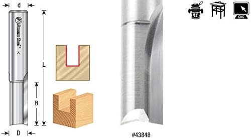 Amana Tool - 43812 Solid Carbide Straight Plunge 1/4 Dia x 1/2 x 1/4" Shank Router Bit