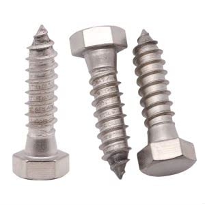 (10 PCS) 3/8 x 1-1/4" Stainless Steel Hex Lag Screws Bolts, 304 Stainless Steel Hexagon Head Lag Wood Screws, Full Thread, by RoyceMart 3/8 x 1-1/4" 10