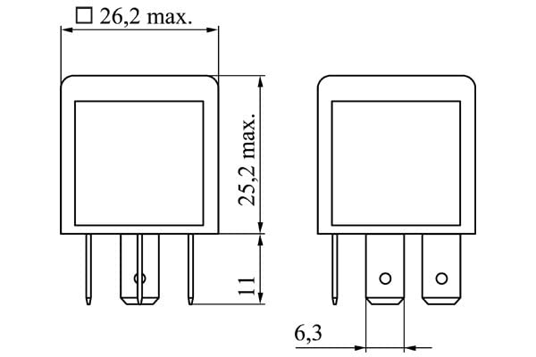BOSCH 0986332030 Normal Open Mini Relay - 4 Pins, 12V, 40A - Single