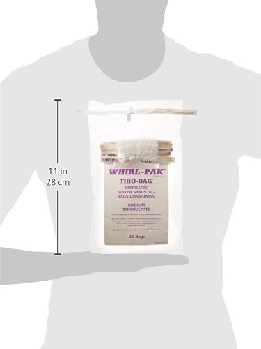 Nasco Whirl-Pak B01040WA Standard Thio Bag, 185mm L x 75mm W, 0.057mm Thickness, 100mlCapacity (Box of 100)