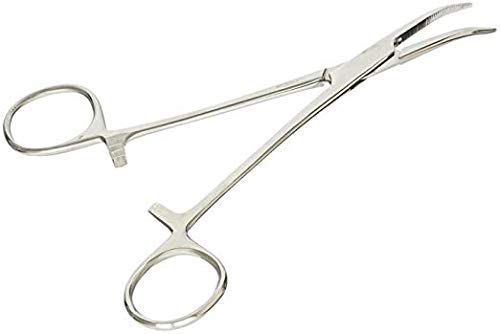 Apical Set of Kelly Forceps, Hemostats, Locking Tweezers, Hemostat Clamp, Hemostat, Straight & Curved, 5-1/2 Inch (Pair)