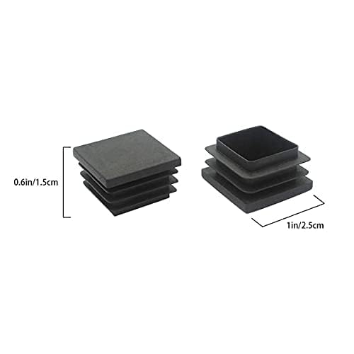 1 Inch (25 mm) Square Plastic Plugs Tubing End Caps for Square Tubing Post (4 Pack) 1 Inch 4 Pack