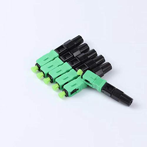 100pcs SC APC Fiber Optic Quick Connectors with Matched Tools Fiber Reusable Connectors Single Mode Mechanical Fast Connectors Adapter for FTTH CATV Network Instrument (APC 100pcs) APC 100pcs