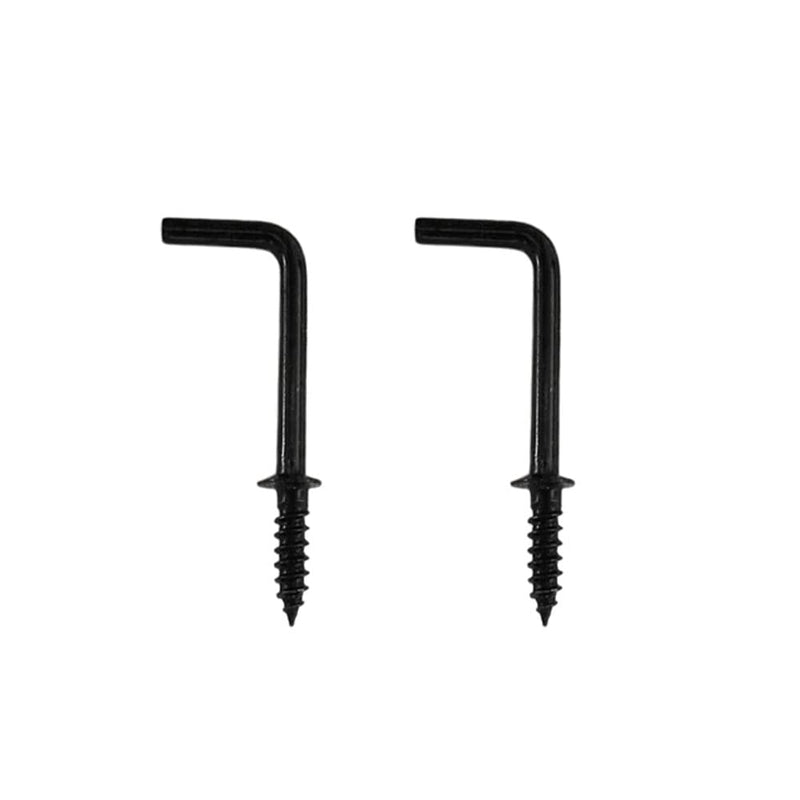 Black 1 Inch 1 Shape Screw Hooks L Shape Hooks 7 Shape Right Angle Medal Hooks (40 Pack)