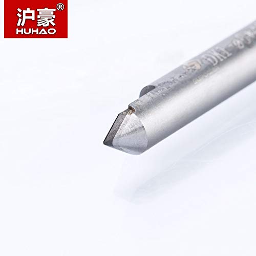 HUHAO 40 Degree 0.2mm Tip Diamond Engraving Bit Stone Tools 6mm Shank CNC End Milling Cutter Marble PCD Engraver Hard Granite Lettering Carving (3682)