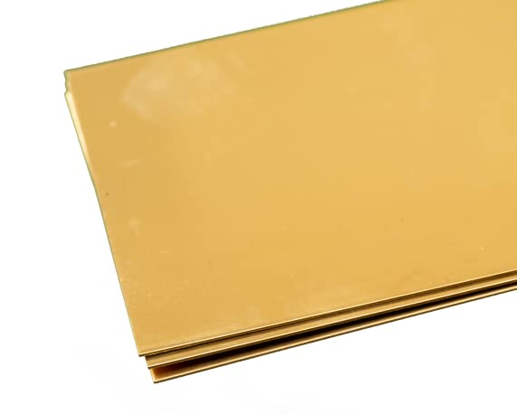 K&S Precision Metals Brass Sheet 253 – 0.016" Thick x 4" Wide x 10" Long – DIY Crafts, Metalworking, Modeling, Jewelry, Made in USA, 3 Sheets