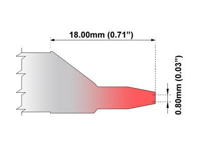 Thermaltronics M75DT003L Desoldering Tip - Inner Diameter 0.80mm (0.03in), Long Reach interchangeable for Metcal STDC-703L