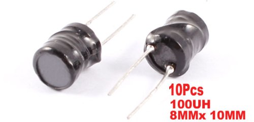 uxcell a13070600ux0394 10 Piece 2 Leads 100uH 8x10 8 mm x 10 mm Radial Leaded Power Inductors