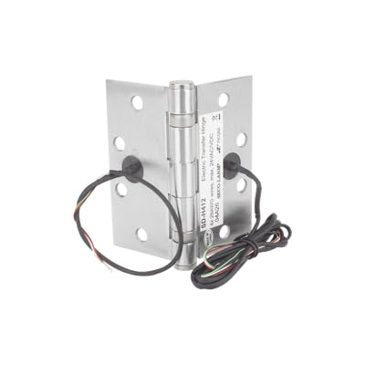 Seco-Larm SD-H412 Electric Transfer Hinge, Provides A Vandal-Resistant Method for Protecting and Concealing Wires Between A Hollow Door and Door Frame, Dimensions 4.5"x4.5"x 0.125"
