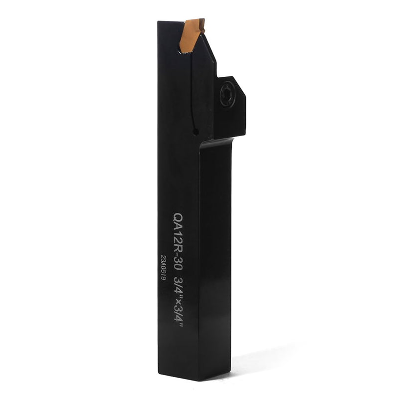 3/4"x3/4" Indexable Lathe Grooving Parting Holder QA12R-30 with 1 Piece Carbide Insert QC1403 Heavy Duty Right-Hand Lathe Cut Off Tool Carbide Inserts(QA12R-30 with 1 Piece Insert)