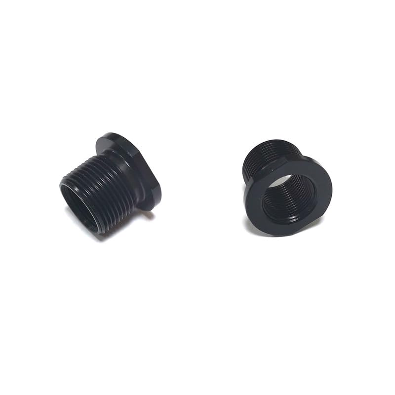 2 Pack Aluminum Thread Protector, 1/2 x 28 Convert to 5/8x24 with O-Ring,Black Black