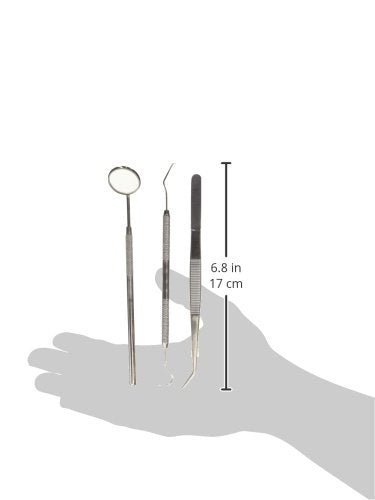 3pcs Basic Dental Instruments Set Mirror Explorer C. Plier