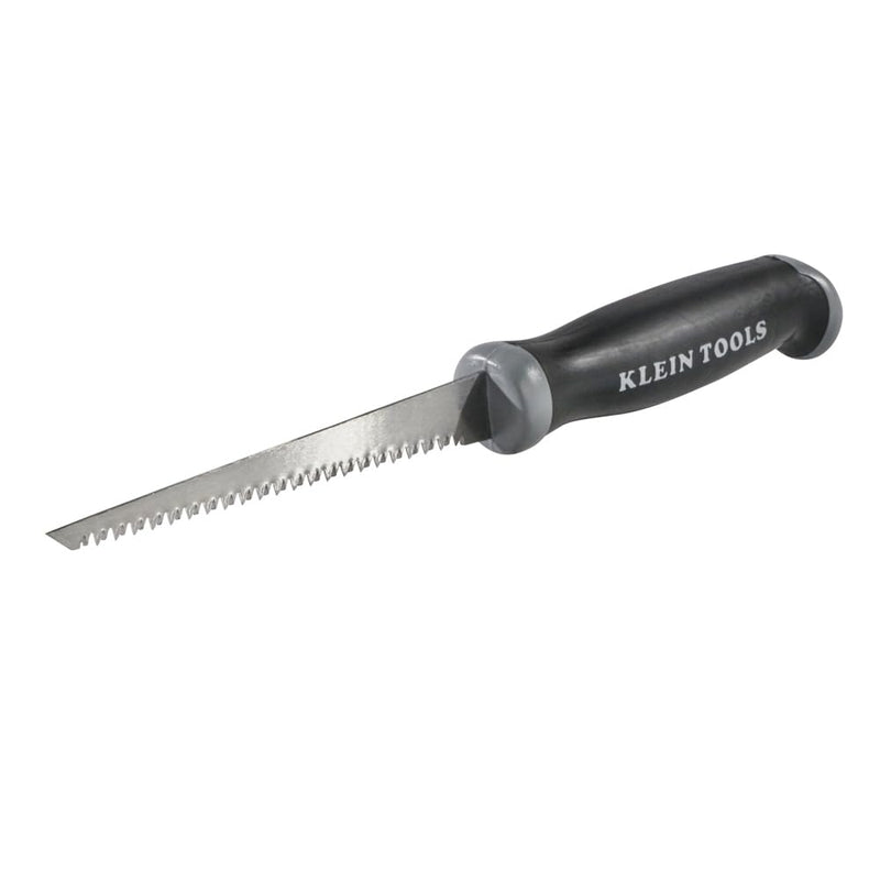 Klein Tools 725 Jab Saw, Triple Ground Teeth, Cuts Drywall, Wallboard, Plywood and Plastic, Hardened Carbon Steel Blade, Beveled Point