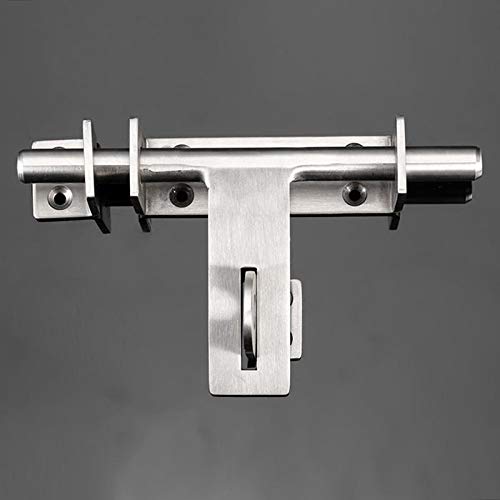Heavy Duty Barrel Bolt with Padlock Hole, 6.7 Inch Slide Bolt Gate Latch with Padlock Hole,Solid SUS304 Stainless Steel Barrel Bolt Latch for Wooden Fence, Yard Door, Barn Door, Shed Door