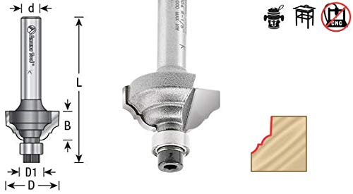 Amana Tool - MRS0304 Carbide Tipped Miniature Classical Ogee 1/8 Radius x 25/32 Dia x 3/8