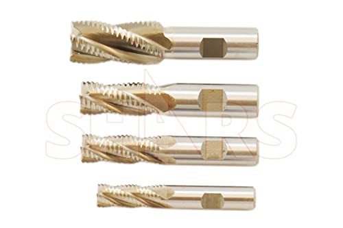 Shars 4 Flute M2AL Roughing End Mill Set 4 pcs 1/4" to 1/2" 404-9040 P