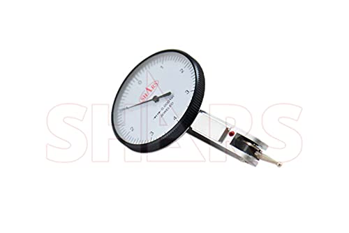 Shars 0.008" Large Face Dial Test Indicator, .0001" Graduation, 1.5" Face Diameter 303-3210 P] White .008" x .0001" 303-3210