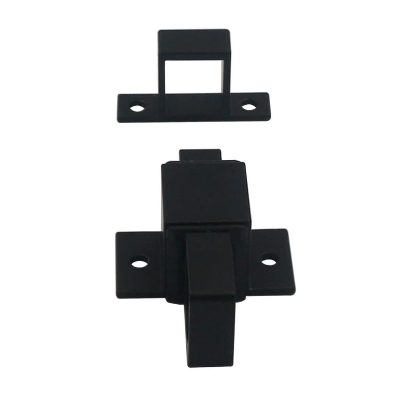 Self-Closing Latch, Security Pull Ring Spring Bounce Door Bolt for Window Shed, Gate Toilet, Bedroom and Pet Dog cage (Black) 2PCS Black