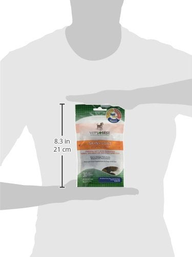 Vet's Best Skin & Coat Soft Chew Dog Supplements | Formulated with Vitamin E and Biotin to Maintain Dogs Healthy Skin and Coat | 30 Day Supply - PawsPlanet Australia