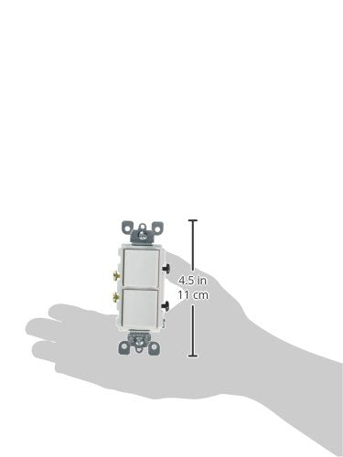 Leviton 5634-W 15 Amp, 120/277 Volt, Decora Single-Pole, AC Combination Switch, Commercial Grade, Grounding, White