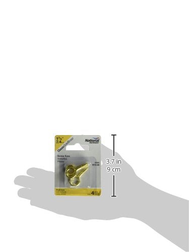 National Hardware N119-289 V2015 Screw Eyes - Solid Brass in Solid Brass, 4 pack #10, 1-3/8"
