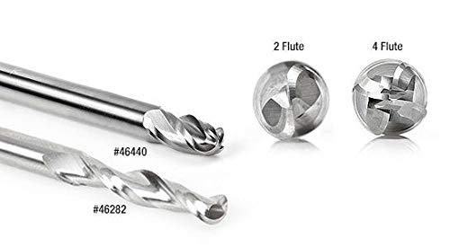 Amana Tool - 46451 Solid Carbide Up-Cut Spiral Ball Nose 1/8 Radius x 1/4 Dia x 1 4 Sh