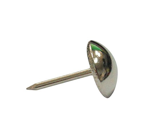 decotacks® Silver Finish Upholstery Nails, Furniture Tacks Thumb Tacks, Push Pin 7/16in - 100 Pcs/Box [Nickel/Silver Finish] DX0511