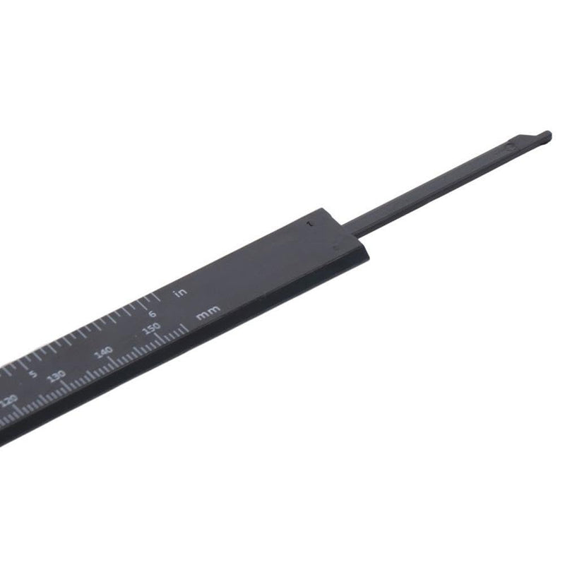 Mini Caliper 5PCS Black Durable 6Inch 150mm Plastic Vernier Caliper Convenient Double Scale (Metric/Inch) Sliding Gauge Ruler Student Office