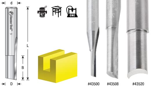 Amana Tool - 43501 Solid Carbide Single 'O' Flute Plastic Cutting 1/8 Dia x 5/16 x 1/4 Inc
