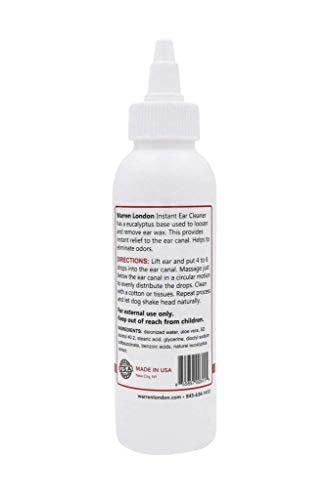 Warren London Instant Ear Cleaner for Cat & Dog with Aloe and Eucalyptus to Clean, Soothe, Control Odor, and Prevent Irritation | Ear Itching Essential I Made USA | 4oz 4oz Ear Cleaner - PawsPlanet Australia