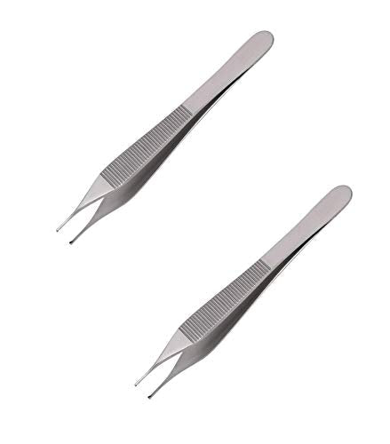 SURGICAL ONLINE 3 Adson Tissue 1X2 & Serrated Forceps 4.75Surgical Plastic Surgery Instruments