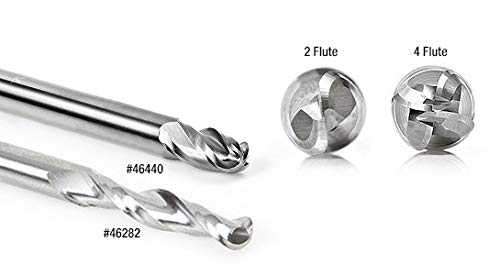 Amana Tool - 46451 Solid Carbide Up-Cut Spiral Ball Nose 1/8 Radius x 1/4 Dia x 1 4 Sh