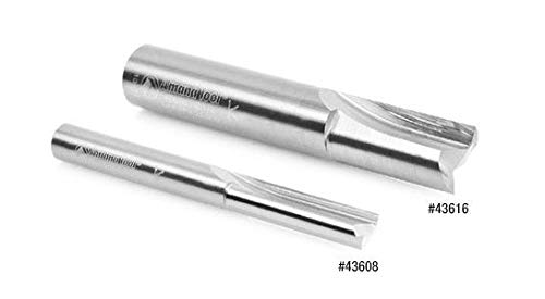 Amana Tool - 43600 Solid Carbide Double Straight Flute Plastic Cutting 1/8 Dia x 1/2 x 1/4