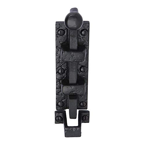 Set of 2 Iron Surface Door Slide Bolt, 5 3/8 x 1 1/2 Inch, Gate Latch, Black Powder Coat Finish