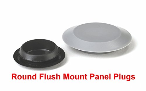 Caplugs 1 Inch Flush Mount Black Plastic & Metal Body Hole Plugs, Pack of 10