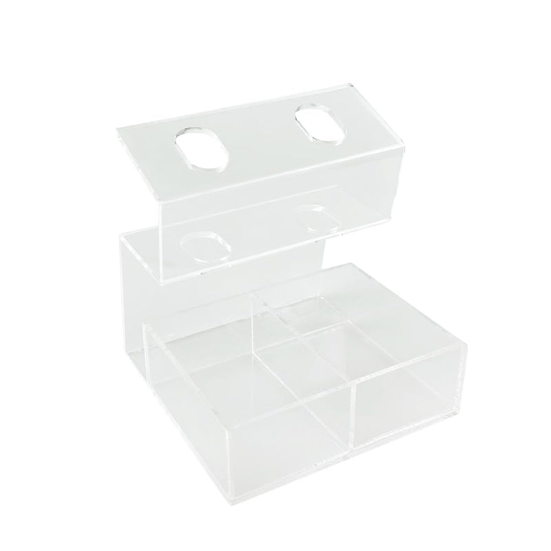 Dental Impression Gun Organizer, YOUYA DENTAL Clear Acrylic 2-Gun Holder with Mixing Tips Storage Holds Dental Impression Cartridge Delivery Dispenser Guns & Mixing Tips Organizer (2-Gun Compact) 2-Gun Compact