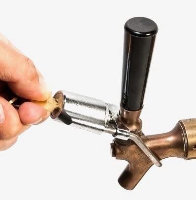 YOUHO Standard Wraparound Faucet Lock, Key Lock Draft Beer Faucet Lock for Perlick 308-40C, Chrome, Beige1 Old style