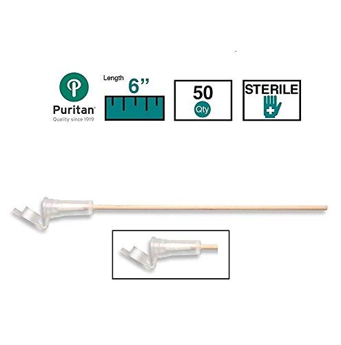 Puritan Medical Cap-Shure 6" Sterile Standard Cotton Swab w/Tip Protector & Wood Handle - 25-806 1WC EC - Box of 50