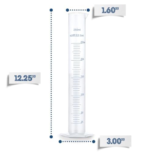 Fermentaholics Hydrometer Test Jar & Measuring Cylinder - Test Homebrewed Beer, Wine, Mead, Cider, & Fermented Beverages – Easy to Use & Read - 250 ML - Heat Resistant Up to 121° Celsius